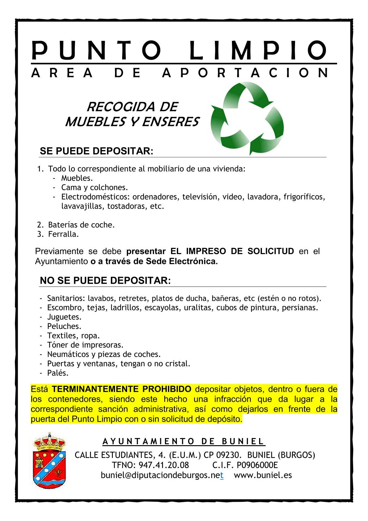 Punto limpio - Área de aportación